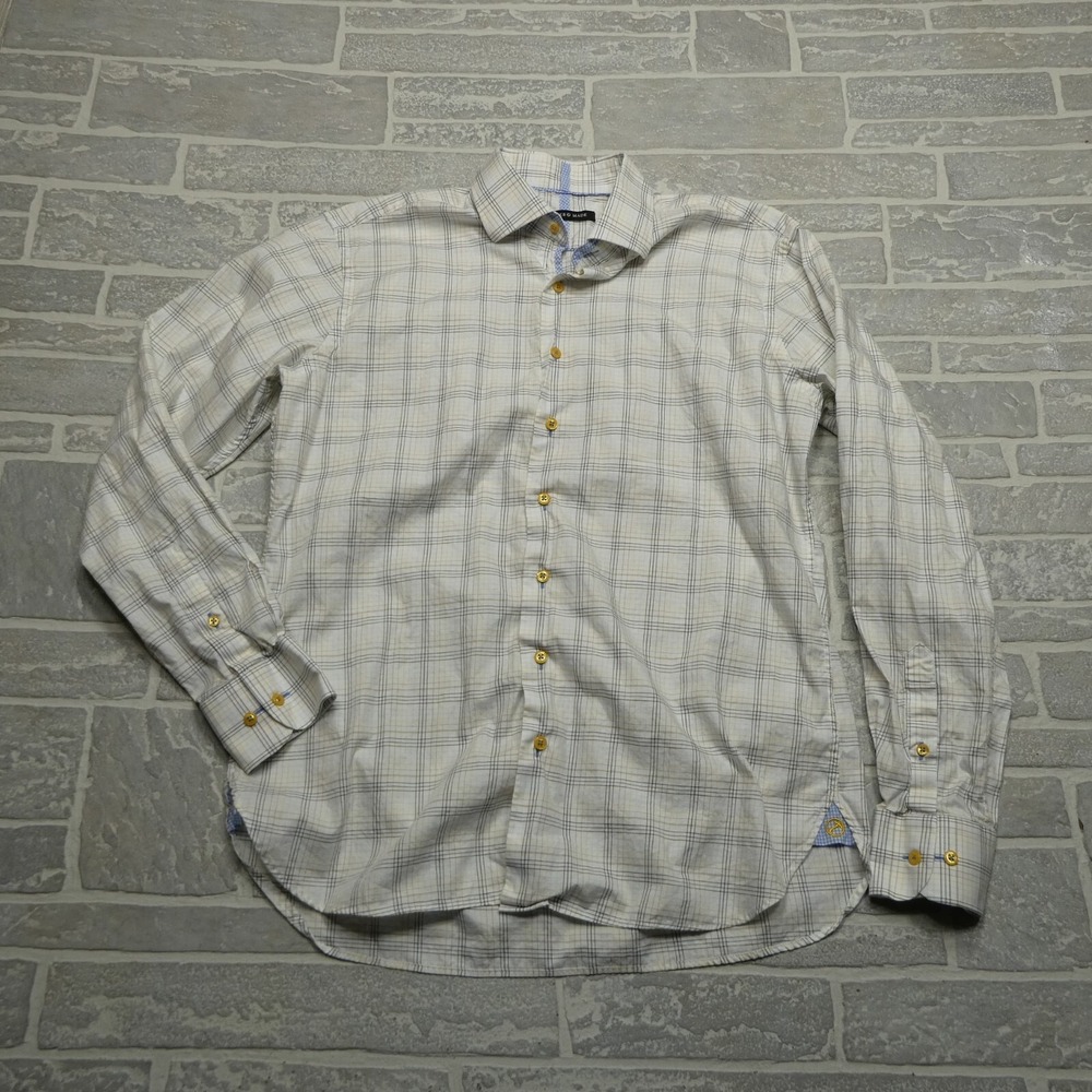 Hammer Made Shirt Size Large White Check Cotton Button Up Lightweight‎ Dress